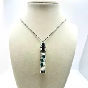 Tree Agate Moon Water Necklace