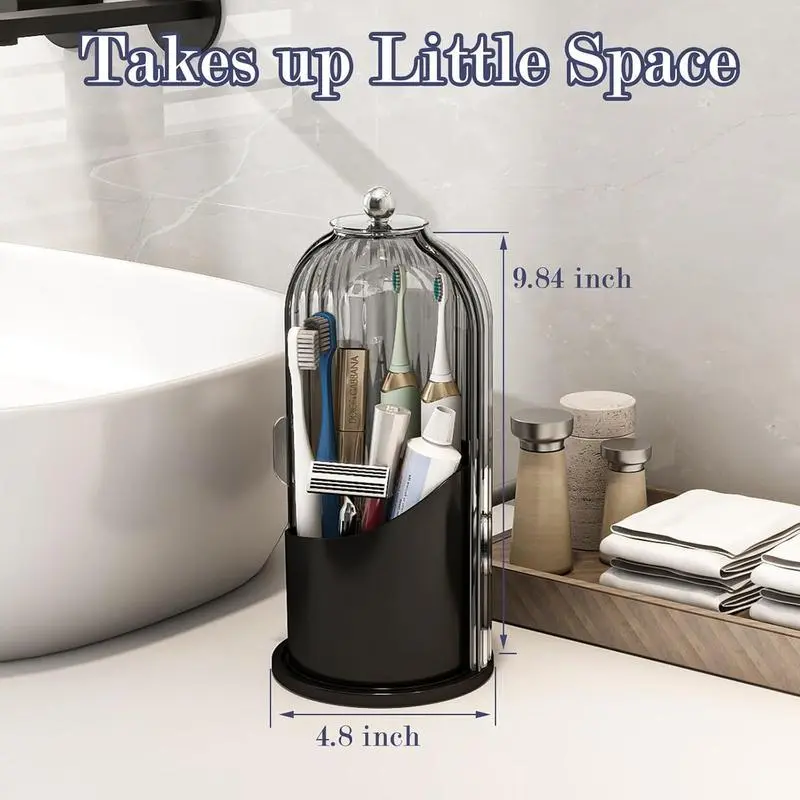 Makeup Brush Holder Organizer with Lid 360 Rotating Clear Dustproof Makeup Brushe Organizer Box Vanity Desktop Bathroom Countertop vanity dresser Spinning Brush Holder dust-free Mother's Day Valentine Thanksgiving gift Daughter Paint Makeup Brush Holder Organizer with Lid 360 Rotating Clear Dustproof Makeup Brushe Organizer Box Vanity Desktop Bathroom Countertop vanity dresser Spinning Brush Holder dust-free Mother's Day Valentine Thanksgiving gift Daughter Paint