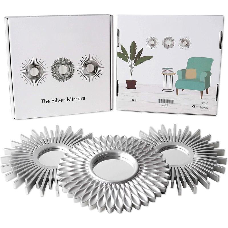 Pack of 3 Round Wall Mirrors for Bedroom Living Room Decor, Minimalist Vintage Chic Circle Mirrors for Home Decor, Housewarming Gift for Women Mom