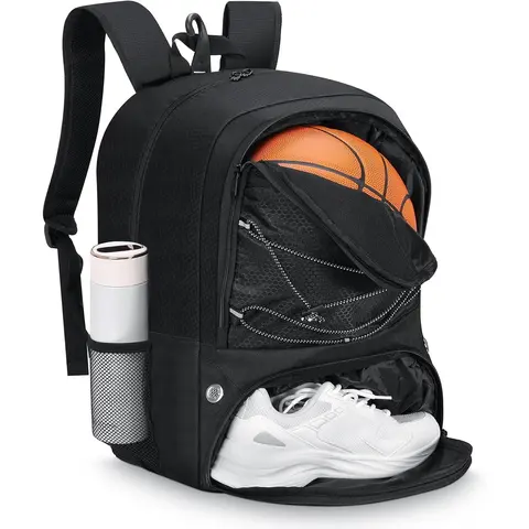 MoKo Men's Sportsball Backpack - Waterproof Polyester, Large Capacity, Ventilated Slots, Ball Vent Pocket, Separate Compartments, Gym Shoe Mesh Pocket, Breathable Straps, Fits Up to 15 US Shoe Size, Durable for Gym & Travel, Carries Volleyball Gear