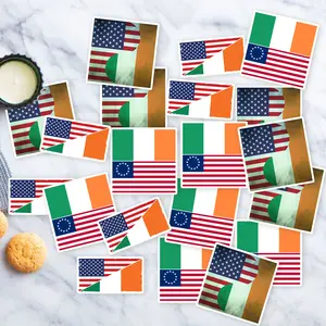 Stickers Pack 20 Pcs USA Colorful Skateboard Luggage and Waterproof Bumper Guitar Ireland Bottle Flags Car Water Bike Vinyl Laptop Aesthetic