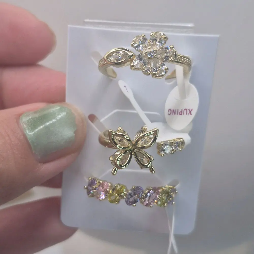 3 rings SIZE 6 plated gold 14k