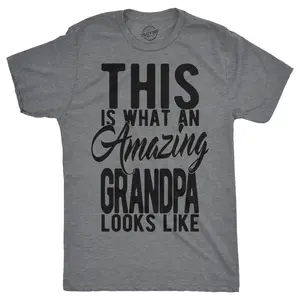 Mens This is What An Amazing Grandpa Looks Like T Shirt Funny Family Tee for Guys Mens Funny T Shirts Cool Vintage Fashion T-Shirt Gift Classic Menswear Dad Joke Apparel for Men Funny Grandpa Short Sleeve Dark Grey