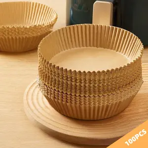 Air Fryer Paper Liners, 100PCS Non-stick Oil Resistant Air Fryer Parchment Paper Liners, 8 Inch Air Fryer Liners Disposable, Round Airfryer Liners for 5-8QT Air fryer, Baking, Roasting Microwave Bakeware Utensils Bakeware Utensils 100Pcs（7.9Ft）