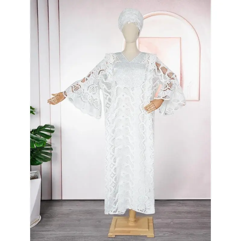 Women's Elegant African Hijabi Cute Dresses - Muslim Boubou Abayas, Robe  Dashiki, Ankara Lace Outfits, Evening Gown Kaftan Maxi Dresses - TikTok Shop