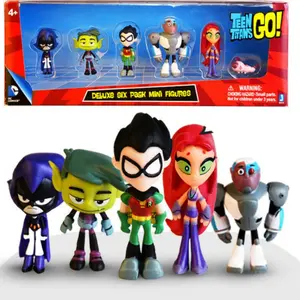 New teen Titan Go action figure Robin electronic Beast Boy Spark Crow Si Qi set children's handmade toy ornaments gifts frozen