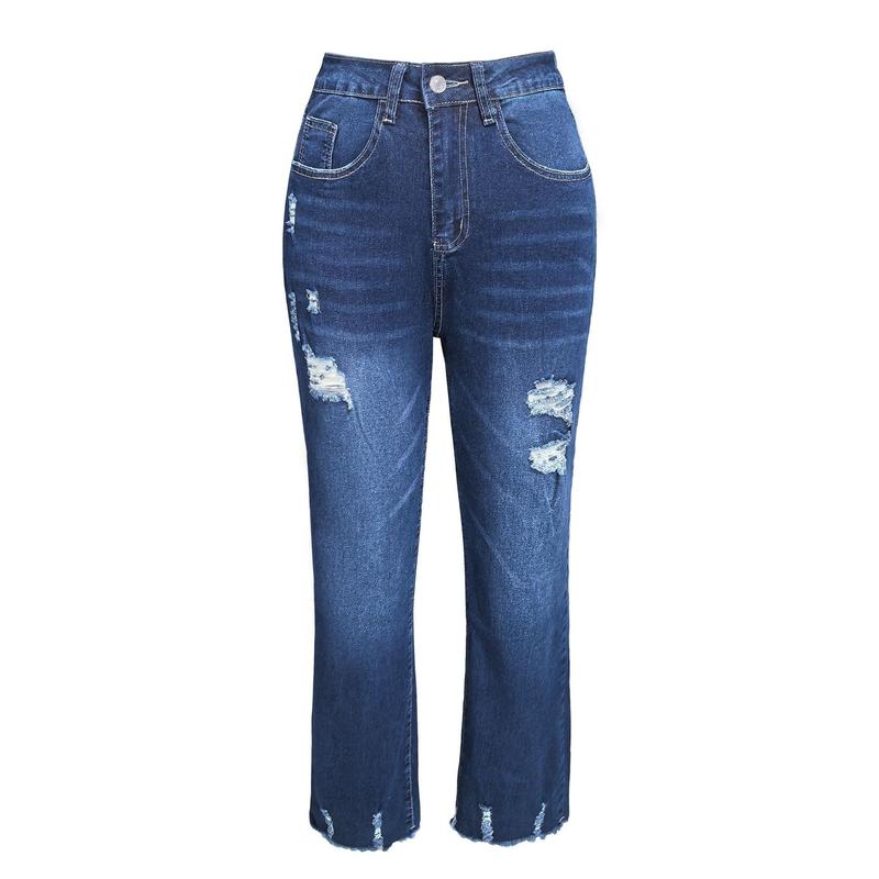 EVALESS Women's High Waist Plenty Stretchy Trouser Jeans Tummy Control Lightweight Ripped Boyfriend Distressed Straight Leg Ankle Pants Denim Jeans 2025 Trendy Womenswear Outfits