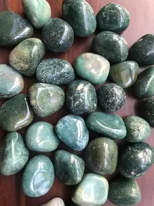 Moss Agate Crystal Tumble