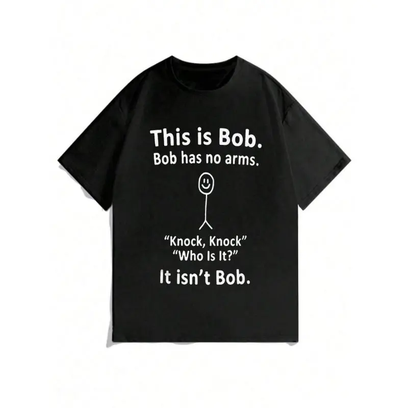 Slogan Funny Graphic Black Crew Neck Short-Sleeve T-Shirt - Soft Casual-Fit Back to School Streetwear Tee, Black Shirt