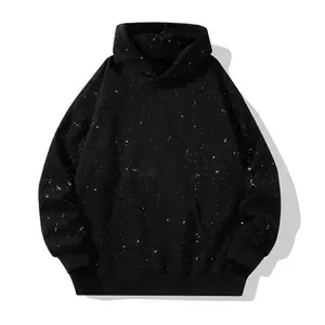 Autumn Winter Starry Sky Sequin Round Neck Hooded Sweatshirt for Men and Women Fashion Casual Wear