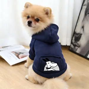 Warm Winter Hooded Dog Sweatshirt Sweater with Pocket, Small Dogs Clothing, Chihuahua Jacket, Puppy and Cat Apparel, Graphic Pattern, Clothes