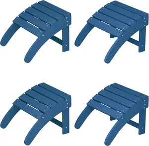 HDPE Adirondack Ottoman Footrest, Weather Resistant Outdoor Footstool for Adirondack Chairs, Porch, Lawn, Poolside and Backyard Use