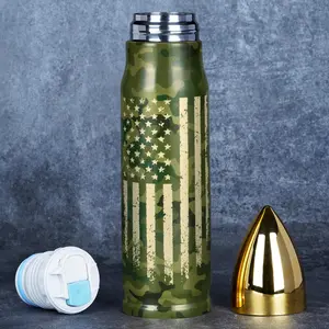 Camouflage USA Flag Stainless Steel Bullet Tumbler