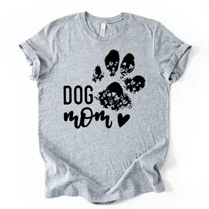 Floral Dog Paw Print Shirt - Dog Mom Bella+Canvas Tee