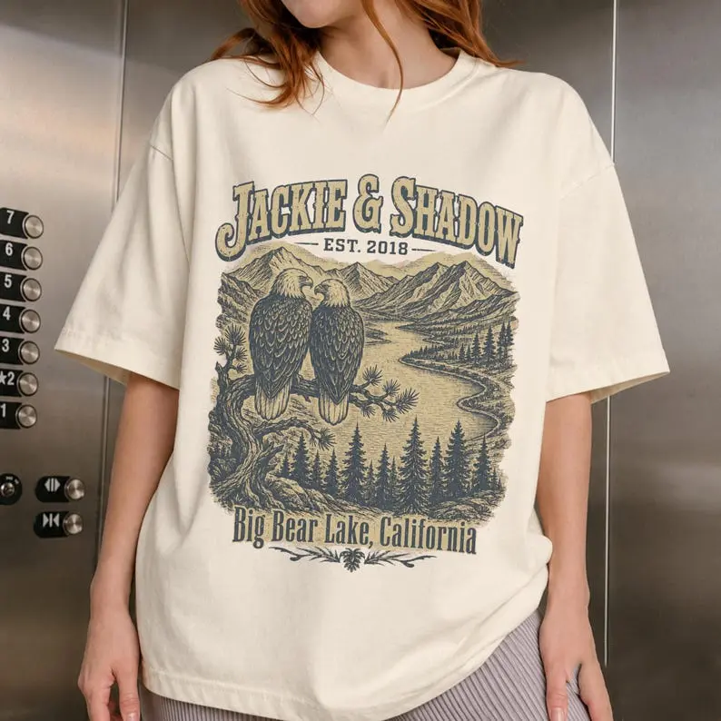Jackie and Shadow Eagle Shirt, Big Bear Lake California Bald Eagle Tee, Jackie Eagle Couple Gift,