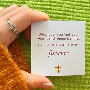 2026 Best Gift Inspirational Jewelry Engraved Faith Hope Love Cubic Zirconia Cross Infinity Ring
