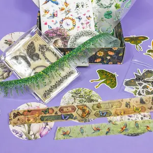 Birds, Foliage, Butterflies Vintage Craft Box