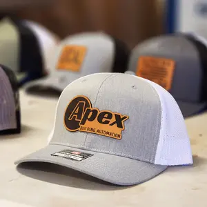 Custom Leather Patch Hats, Your Logo, Personal Logo, Business Logo, Trucker Hat, Richardson 112