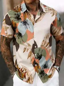 Men's Casual Fashion Cotton Short Sleeve Shirt, Perfect for Summer Beach Outings, Comfortable Breathable Fabric, Versatile Stylish Fit, Casual Stylish Menswear