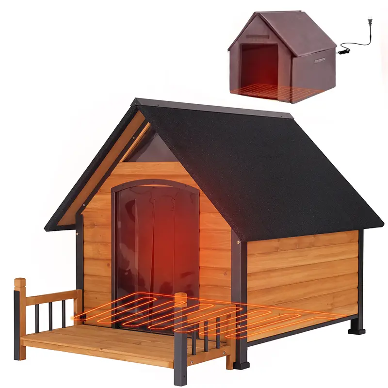 Aivituvin-AIR80-L-IN-HP Large Heated Dog House with Heating Pad | Insulation Liner  - Large 37.4"(L) x 49.3" (W) x 37.2"(H)