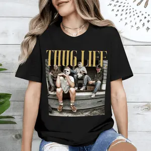 Michaell Myers Jasonn Voorhee Fredy Kruege Shirt, Retro Thug Life Horror Characters T-Shirt, Halloween Horror Movie 2024 Shirt