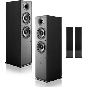 VEVOR Floorstanding Speakers, 2-Way, Floor-Standing Tower Speakers with 1 in Tweeter, Dual 6.5 in Woofers, 400W Peak Power, 65Hz–20kHz Frequency Response, Durable MDF Enclosure, for Home Audio, Pair