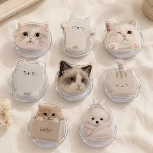 Pet Face Cut Photo  Accessory Phone Grip, Kawaii Cat Dog Phone Holder, Custom Acrylic Phone Grip, Aesthetic Phone Stand Holder For Pet Lover