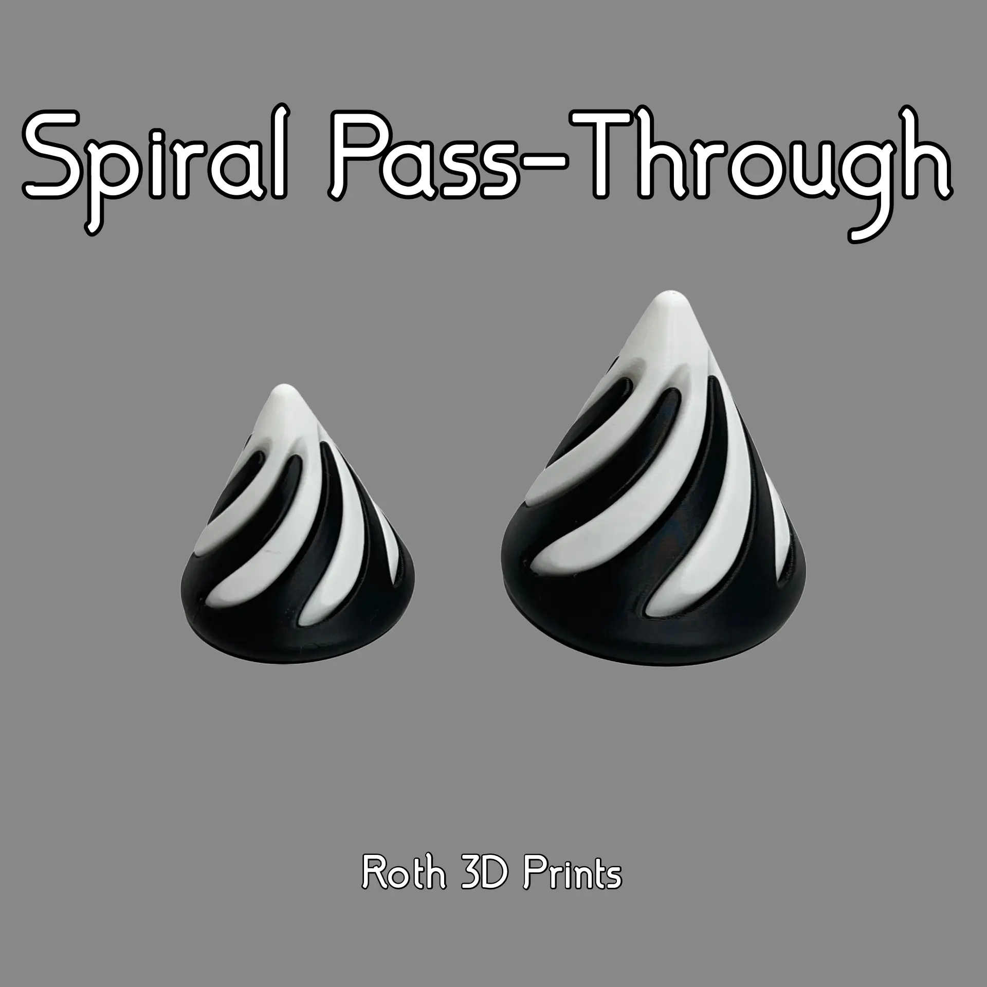 Impossible Spiral Pass Through Sculpture - 3D Printed Optical Illusion Decor Eye Ornaments