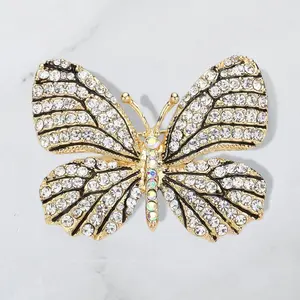 Rhinestone Pave Butterfly Pin Brooch