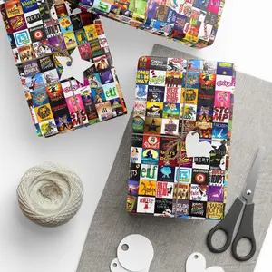 Broadway Musical Theater Wrapping Paper, Colorful Show Tunes Inspired Gift Wrap, Theater Fan Holiday Paper, Unique Present Wrap for Musical Lovers