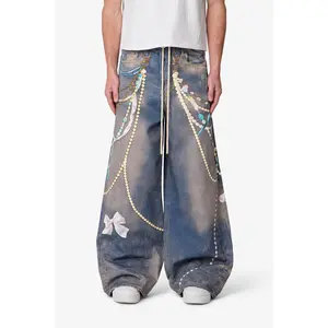 mnml Rave Chain Printed Denim - Washed Blue