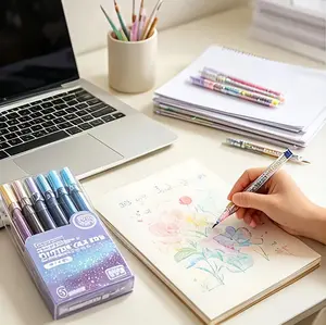 Super Glitter Gel Pens Set, 1.0mm Fine Point, High Sparkle Metallic Marker Pens for Journaling, Scrapbooking, Drawing & School Supplies