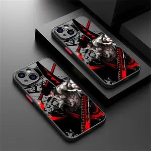 A Stylish Phone Case Featuring a Fashionable One-Eyed Zoro Animation, Compatible with Various for iphone Models Including 16, 15, 14, 13, 12, 11, 7/8, 7/8 PLUS, XS, XSMAX Red