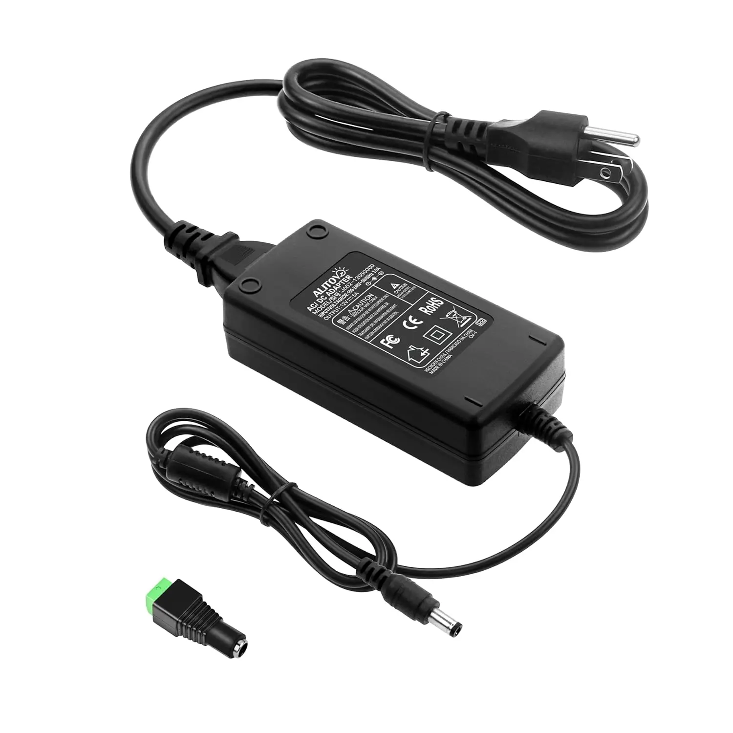 DC 12V 5A Power  Adapter Converter Transformer 60W AC 100-240V Input with 5.5x2.5mm DC Output Jack for 5050 3528 LED Strip Module Light