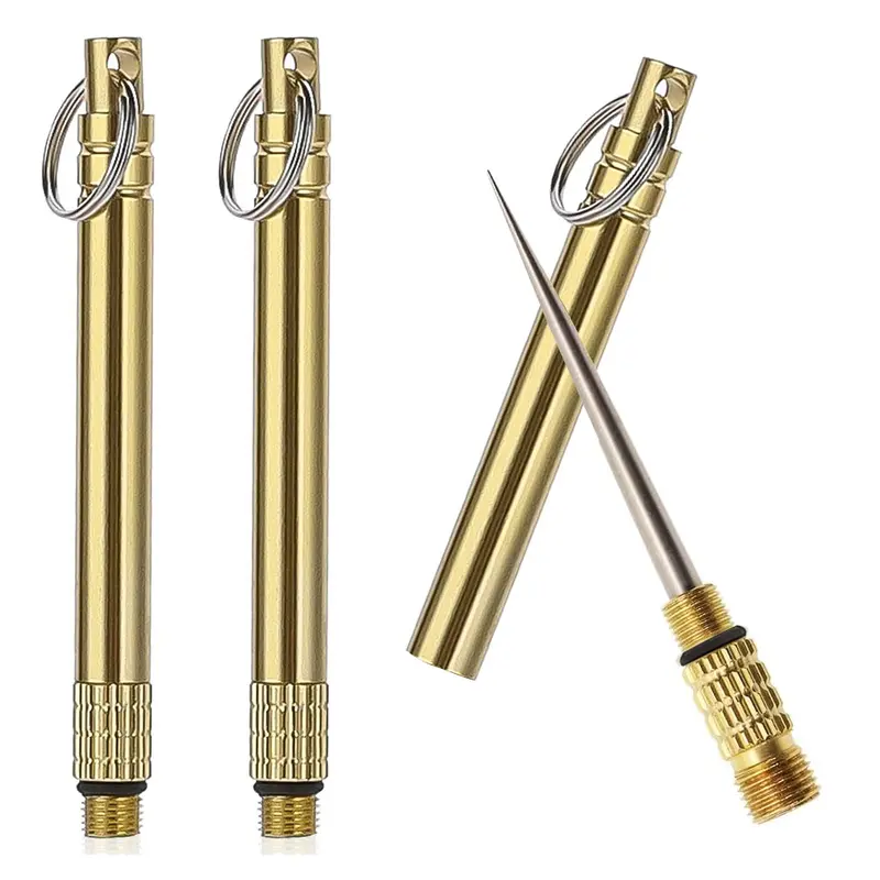 Portable Titanium Alloy Reusable Dental Pick Cleaning Kit - 304 Steel Shell, Lightweight, Durable, Degradable, Easy to Carry, Mini, Eco-Friendly, Extendable Joint, Washable, Keyring Holder, Waterproof Picks for Outdoor Hiking, Camping