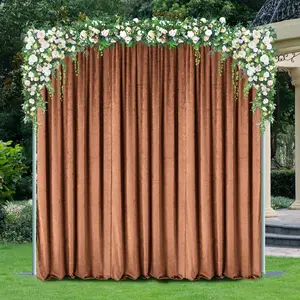 10 ft x 57" Ice Crushed Velvet (200 GSM) Event Backdrop Curtain Drape Panel - Copper (1pc)