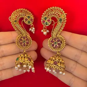 Antique Brass jhumka/earrings.