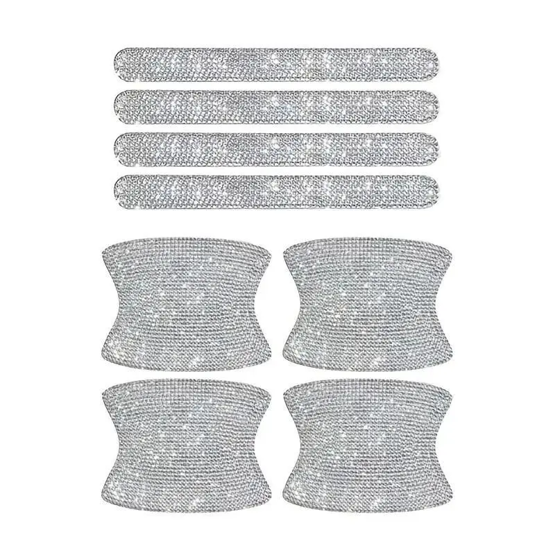 Artificial Rhinestone Car Door Handle Anti-collision Sticker, Car Door Handle Decorative Stickers, Car Exterior Accessories, Car Vehicle Decoration for Women & Girls, Multipurpose Car Decal, Automotive Decals, Car Accessories Cute, Sticker For Cars