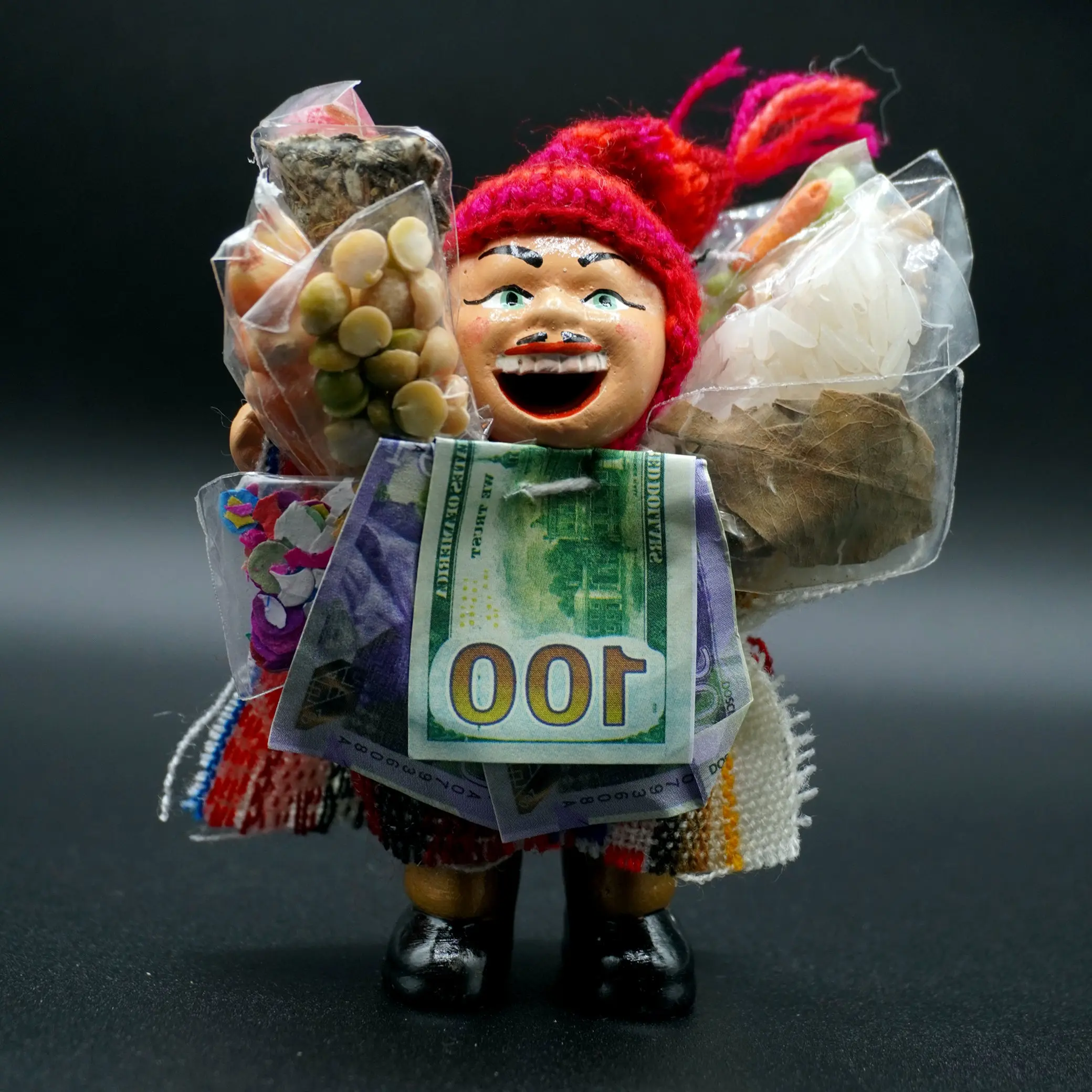 Peruvian Ekeko Home Decor Statue, Handmade Traditional Figurine for Living Room Tabletop Decoration