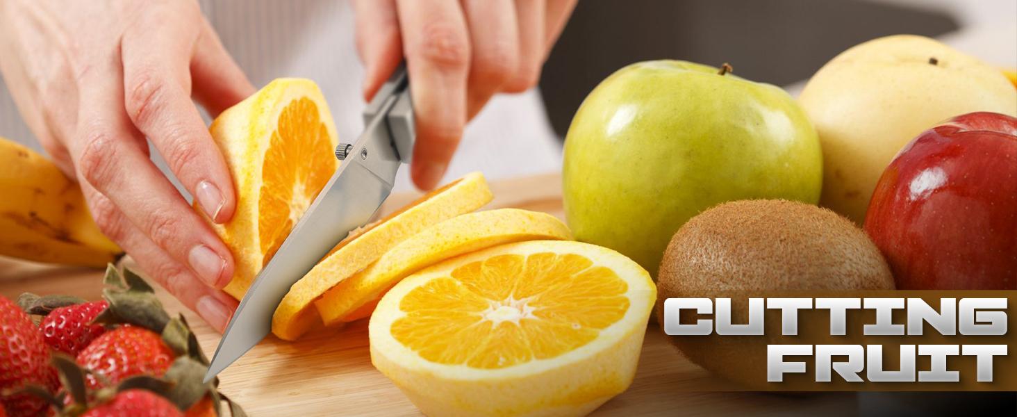 Huusk Folding Chef Knife Set - Including Nakiri, Santoku, Bread and Fruit Knives - EDC Kitchen Knife Set with 440C Stainless Steel Ultra Sharp Blade - Japanese Pocket Knives for Gift Giving