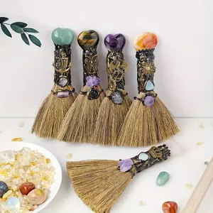 4count Natural Love Broom Handmade Halloween Magic Broom Witch's Ornament Random Color New Decor Decoration Natural Stone DIY Fujian China LX5391835
