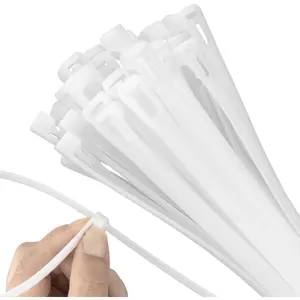 18 Inch Recoverable Reusable Zip Ties, 100 count white Zip Ties, Outdoor 120 lb.  Ties, Releasable Plastic Ties, Removable Wire Ties for Wire Management Outdoor Patio