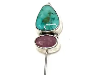 Double Stone Stick Pin