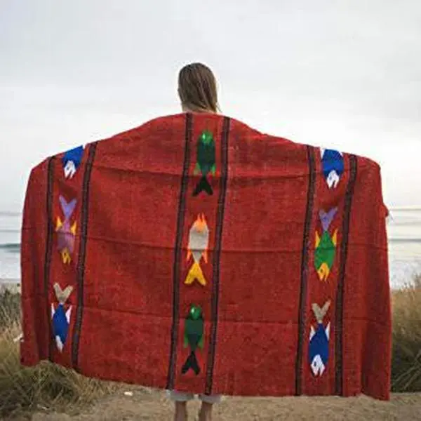 Fish & Sea Blanket - Rust