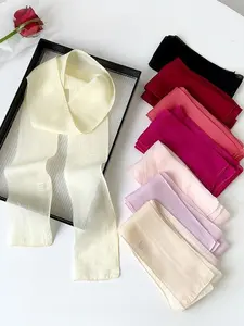 Long Polka Dot Boho Style Scarf Tie Neck Small Square Skinny Silk Scarf for Women, Versatile Street Style Accessory, All Seasons Fashion