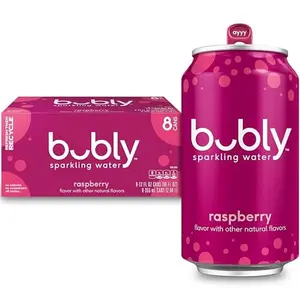 bubly Sparkling Water, Raspberry, Zero Sugar & Zero Calories, 12 Fl Oz Cans (Pack of 8)