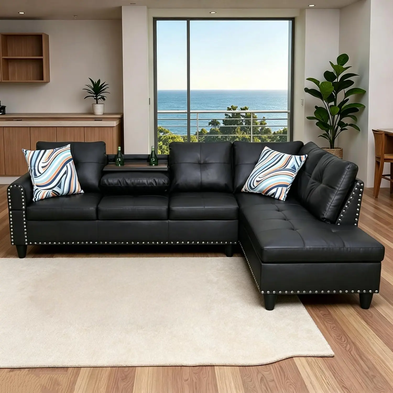 L-Shaped Sectional Sofa, Modern Sectional Couches Home Sofas for Living Room with Movable Chaise, Modular Living Room Sets Furniture for Apartment Bedroom & Office