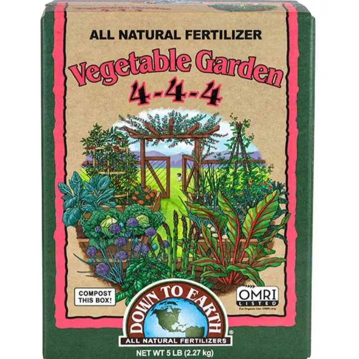 Down To Earth Vegetable Garden 4-4-4 All Natural Fertilizer OMRI Listed for Planting and Gardening