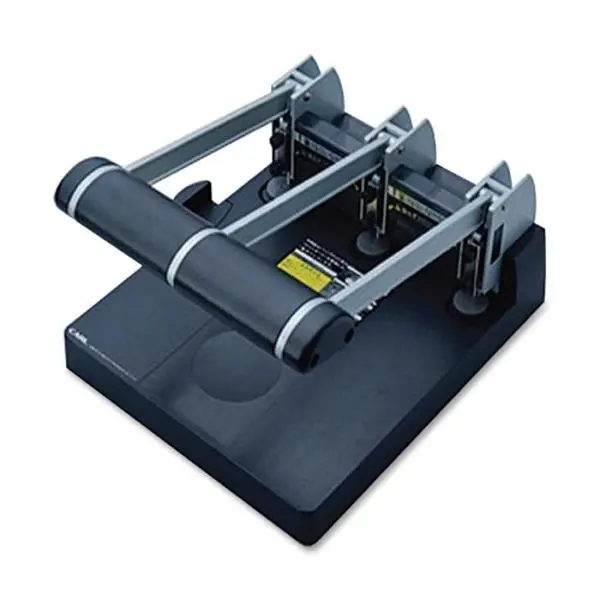 Heavy-Duty 3-Ring Hole Punch - 150-Sheet Capacity, Silver-Blue, Carl System, Recycled ABS, Built-In Paper Guide, Easy 1-Handed Punching, Ergonomic Oversized Handle, Perfect Positioning, Removable Parts, Fatigue-Reducing Ring Binder Hole Punch, 3-Ring Hole