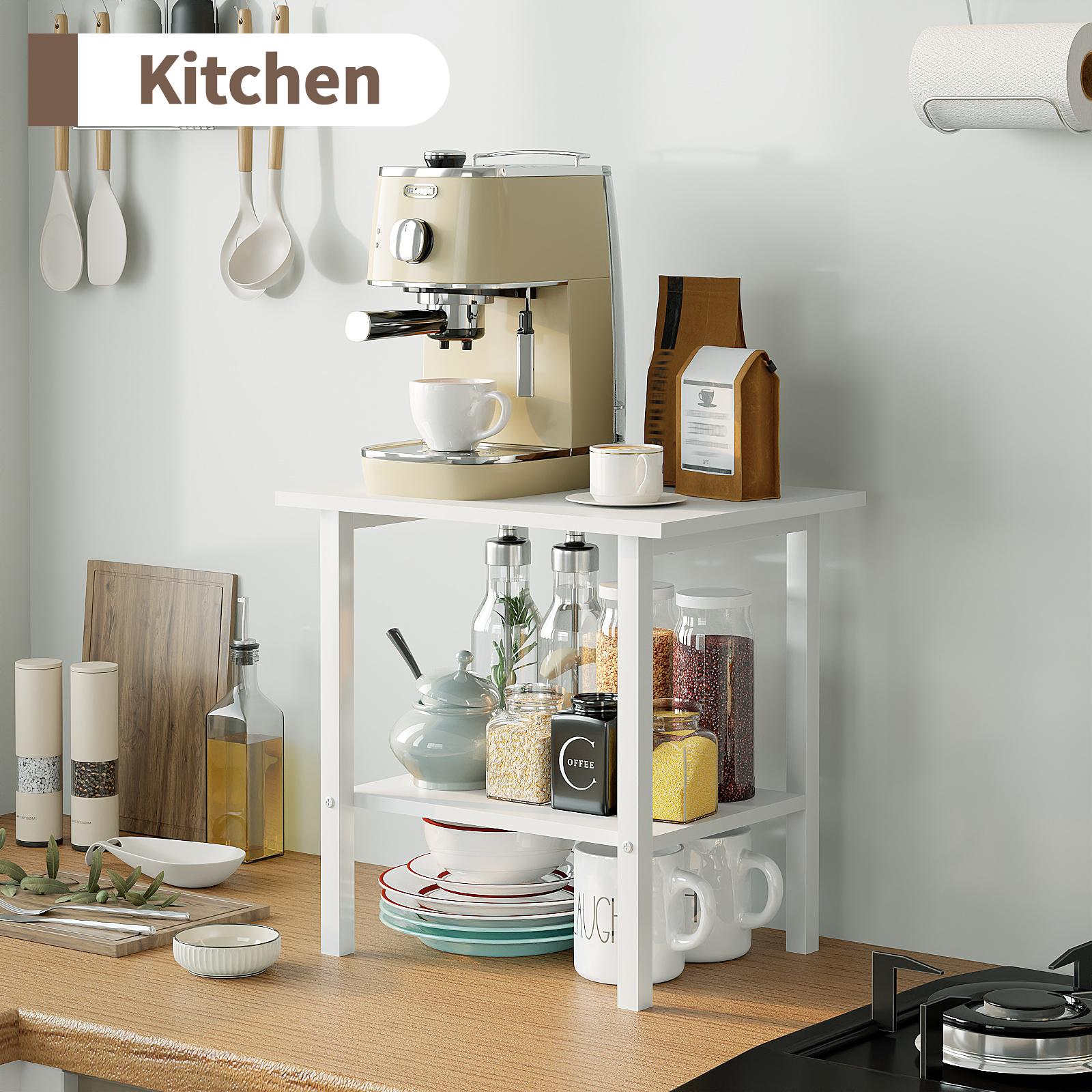 Under Desk Printer Stand, 2-Tier Industrial Mobile Printer Table with Storage Shelf and Steel Frame, Rolling Printer Cart Holder with Lockable Wheels for Home, Office